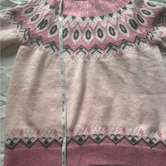 Pink Lily Geometric Pink Fair Aisle Sweater Wool Blend Western XL - Picture 7 of 8